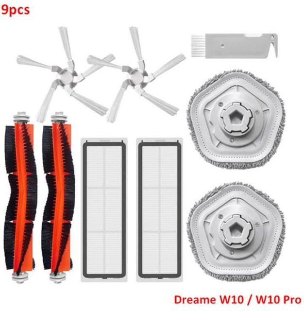 Dreame Bot W10 RLS5C und W10 Pro Zubehör Set in Multicolour mit Rollbürste, Seitenbürste, Filter, Wischmopp, Staubbehälter und Halterung - Bild 1