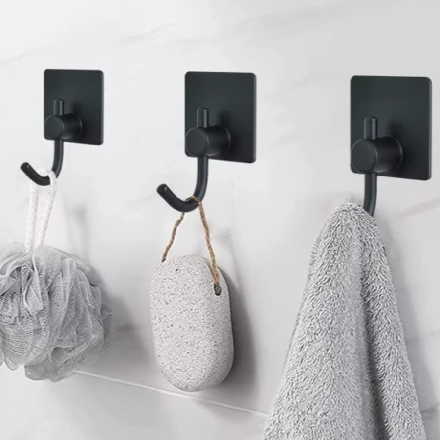 YOCITY Badezimmer-Kleiderhaken aus Edelstahl, wasserdichter Handtuchhalter und Mehrzweckhaken für Dusche, Bad oder Küche in Silber oder Schwarz - Bild 2