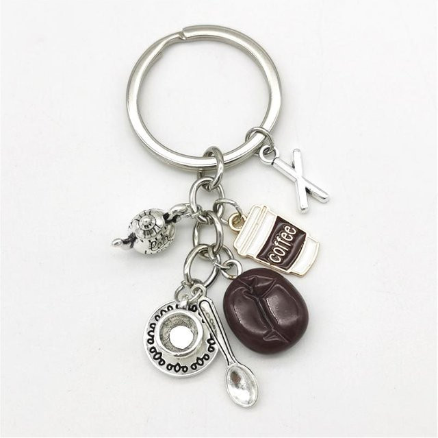Cenxuan Handmade Schlüsselanhänger Kaffeebohne, grau, Unisex - Bild 1