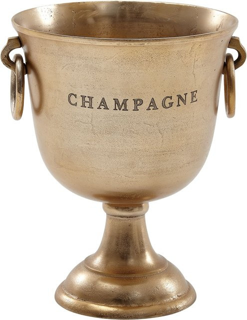 Kadima Design Champagnerkühler ALBEGNA aus Aluminium in Silber und Gold mit Ringgriffen für 2 Flaschen - Bild 1