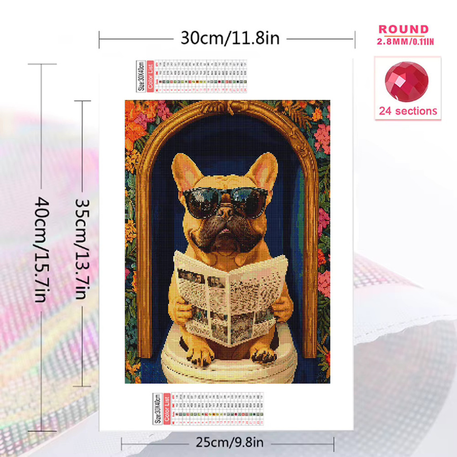 Evershine Diamant Stickerei Kit Hund Motiv als Mosaik Tier Malerei in Multicolour B/H: 30 x 20 cm - Bild 2