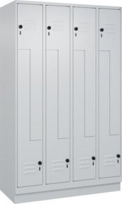 C+P Z-Spind Classic PLUS mit 8 Fächern und Sockel, Grau, B/T/H: 120 x 50 x 195 cm - Bild 1