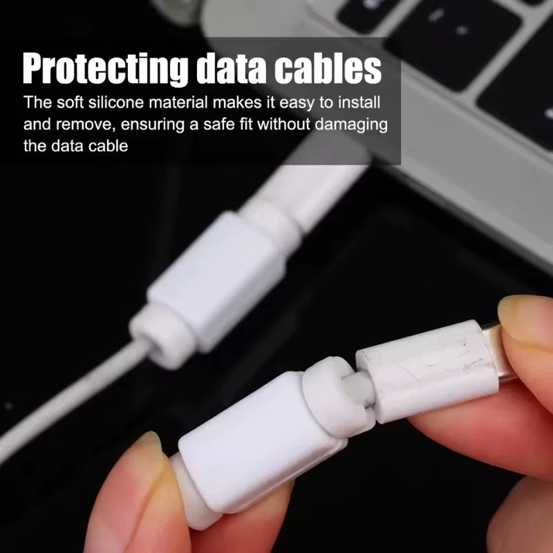 2er-Set Universal Kabel-Protektor in Weiß für USB-C, Micro USB und Android-Ladekabel - Bild 2