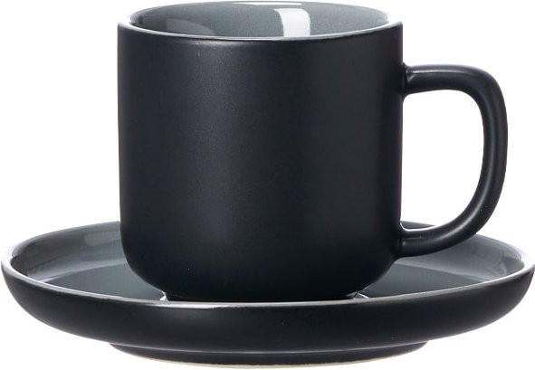 Ritzenhoff & Breker Espressotasse mit Untertasse Jasper aus Porzellan, Schwarz, 100 ml - Bild 1