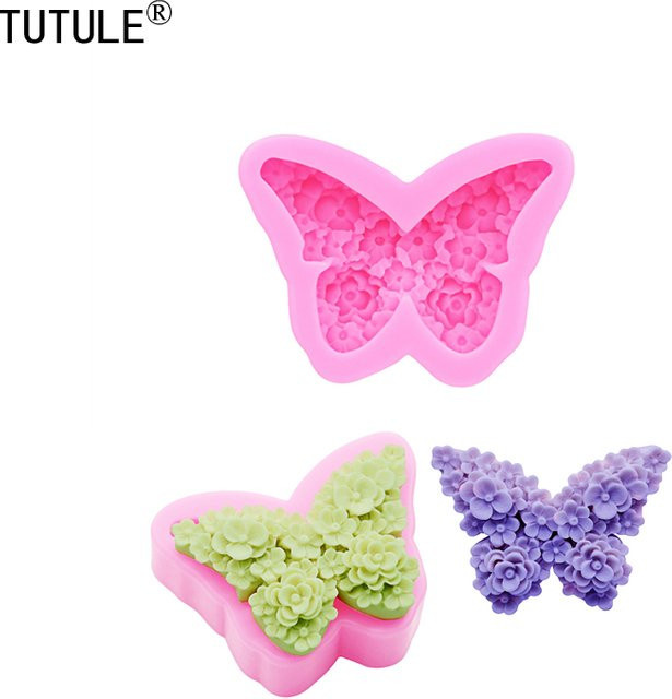 TUTULE Silikonform für 3D-Blumen und Schmetterlinge in Pink für Duftkerzen, Epoxidharz und Schokolade - Bild 1