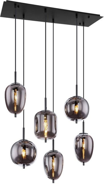 GLOBO Pendelleuchte Blacky in Schwarz mit Rauchglas und Metall, Industrial-Stil, E14, B/H/T: 34 x 120 x 80 cm - Bild 1