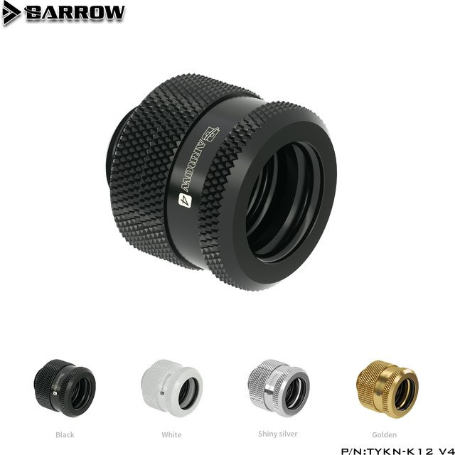 Barrow G1/4 Hartrohrverschraubungen für OD12mm/14mm/16mm PETG/Acrylrohr Wasserkühlungsadapter in Silber - Bild 1