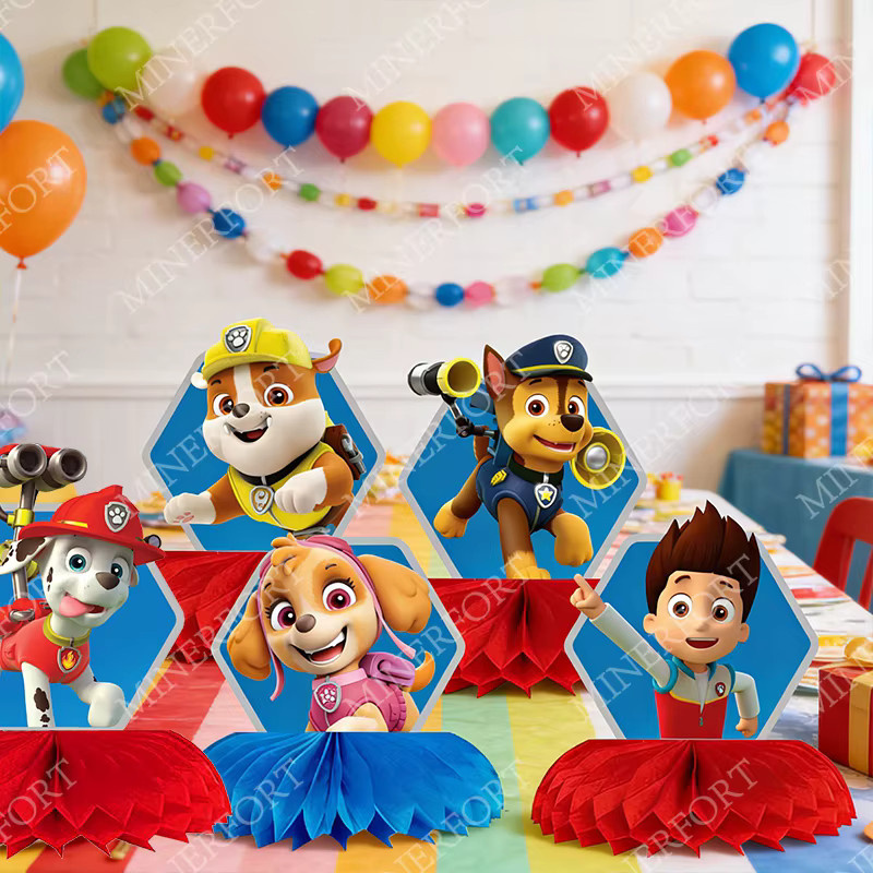 Paw Patrol Chase Desktop-Dekoration aus Papier für Kindergeburtstage, mehrfarbig - Bild 2