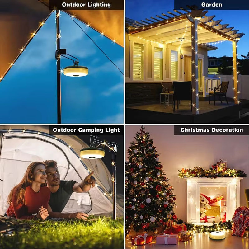 MeeToo LED Lichterkette Outdoor mit 10 m Kabel, USB aufladbare dekorative Lichterkette für Garten, Zelt und Weihnachten - Bild 5