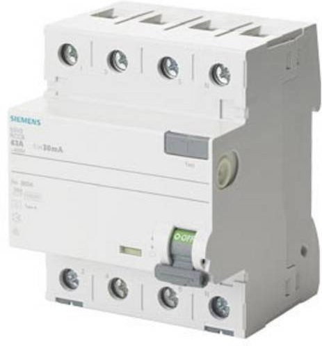 Siemens FI-Schutzschalter 5SV3347-6KK01 RCD Typ A 80A 0,03A 400V in Weiß - Bild 1