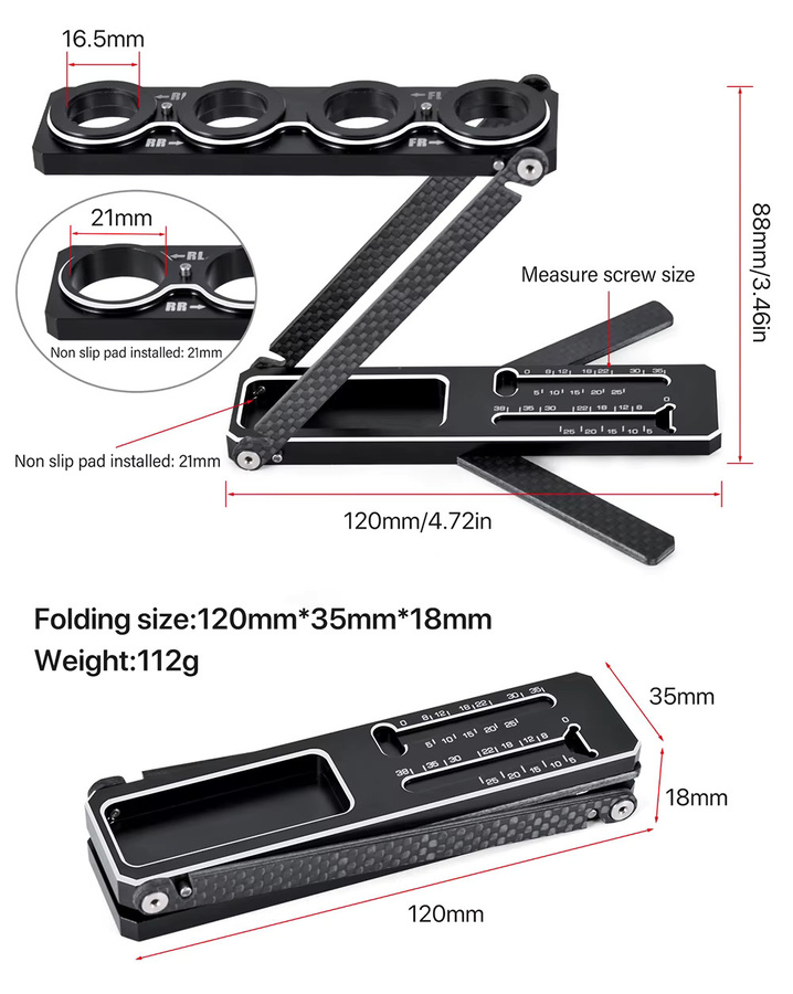 9IMOD RC Tool Artikulation Shock Stand, faltbar, abnehmbar, Aluminium - Bild 2