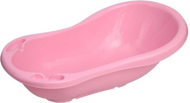 Lorelli Babybadewanne Classic mit Ablagefach in Rosa, ergonomische Form ab Geburt, Länge: 84 cm - Bild 1