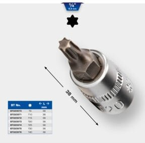 Brilliant Tools TX-Bit-Stecknuss T30 aus Edelstahl in Silber, 1/4 Zoll - Bild 1