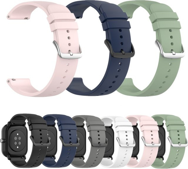 JBAILI Uhrenarmband Silikon, Schwarz, 20mm 22mm - Bild 1