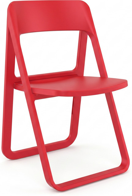 Légia Klappstuhl SLAG in Rot mit weißem Sitz, B/T/H: 48 x 52 x 82 cm - Bild 1