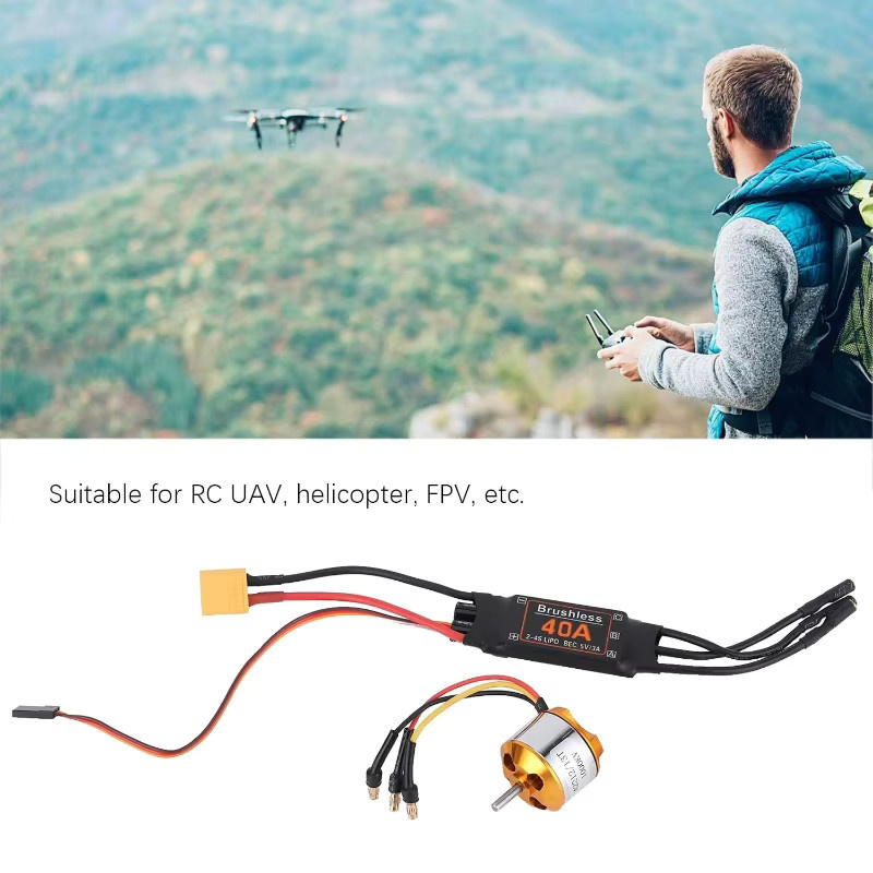 EVANOVM 40A bürstenloser ESC-Set, Metall, Antriebseinheit - Bild 2