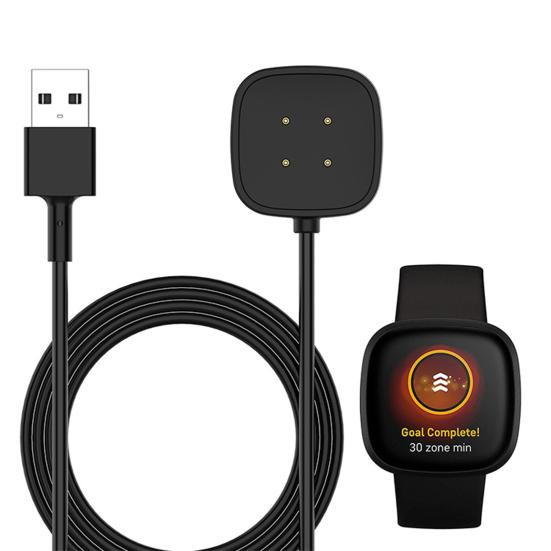 Zenzone Magnetisches Ladekabel in Schwarz für Fitbit Sense 2, Fitbit Sense, Fitbit Versa 4 und Versa 3, 100 cm Länge - Bild 3