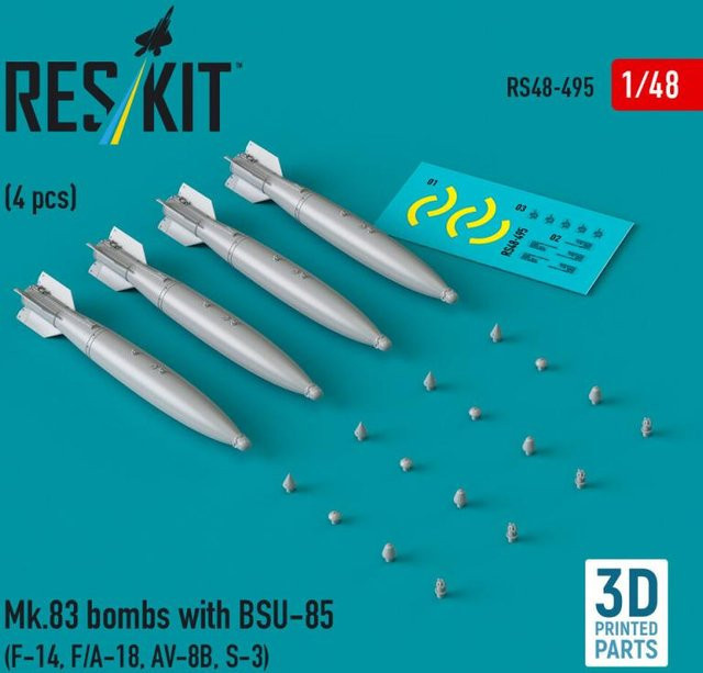 ResKit Models Mk.83 Bombs mit BSU-85, 4-teiliges Set, Maßstab 1:48 - Bild 1
