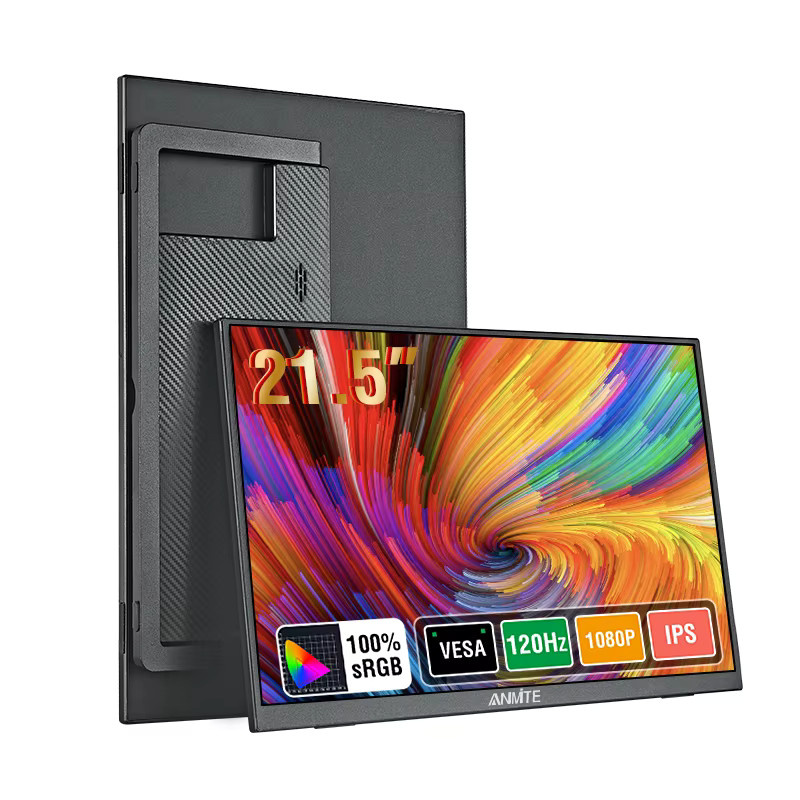 Anmite Tragbarer 21,5 Zoll Monitor mit 120 Hz, Full HD ADS-IPS HDR-Display, 100 % RGB und VESA-Halterung, Schwarz - Bild 4