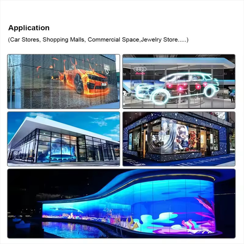 Transparente Flexible Film-LED-Anzeige für Innenräume und Schaufenster-Werbung - Bild 4