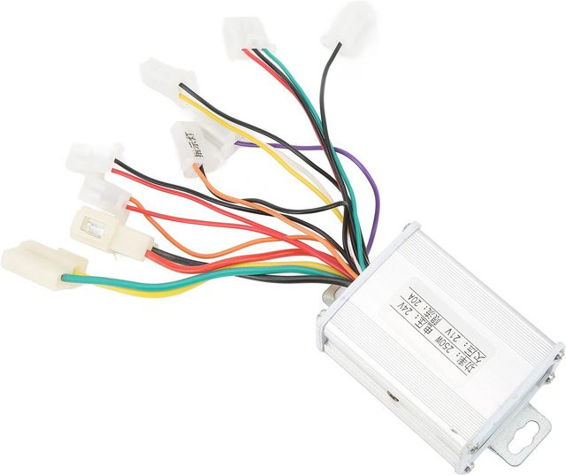 Fishine Roller Pinsel Motor Controller für elektrische Fahrräder und Dreiräder, Speed Control Box, 24V 250W, Weiß/Silber - Bild 1