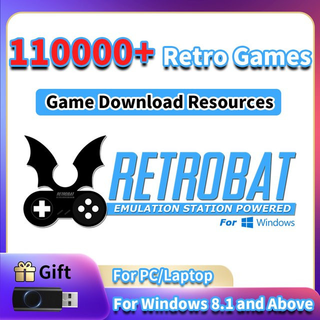 JMachen Retrobat System Download-Code mit über 110.000 Retro Games und 70 Emulatoren für PC und Laptop - Bild 1