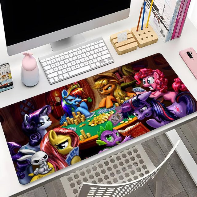 My Little Pony Gaming Mauspad von Potdemiel in Schwarz und Multicolour mit Rastkante als große Schreibtischunterlage für Computer und Laptop - Bild 1