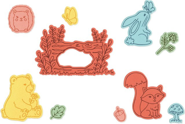 Sizzix Clear Stamps Framelits Forest Friends Set mit 10 transparenten Motiven - Bild 1