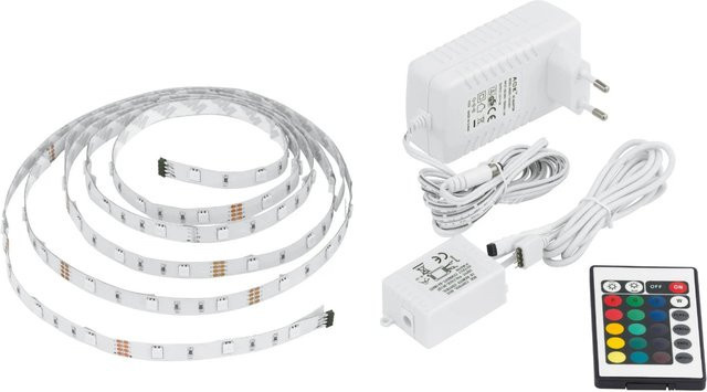 Eglo LED-Band RGB mit Fernbedienung, dimmbar und selbstklebend, weiß, Länge: 3 m - Bild 1