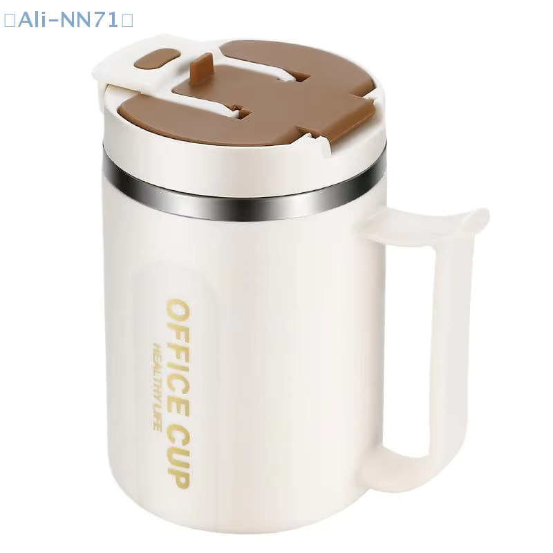 JETTING Kaffeetasse aus doppelwandigem Edelstahl 304 mit Löffel, thermisch isoliert, Silber und Weiß - Bild 5