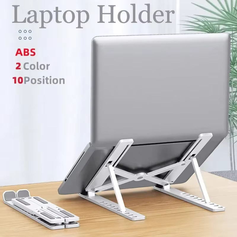 Verstellbarer faltbarer Laptop-Ständer aus ABS von Lenovo in Schwarz für MacBook Air Pro und andere Notebooks - Bild 1
