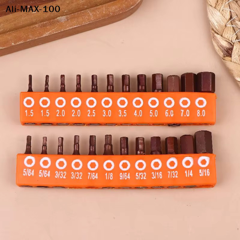 Wm1 Sechskant-Schraubendreher-Bit-Set in Orange, 24-teilig mit 25 mm Sechskantschaft und magnetischer Funktion inklusive Aufbewahrungsstreifen - Bild 2