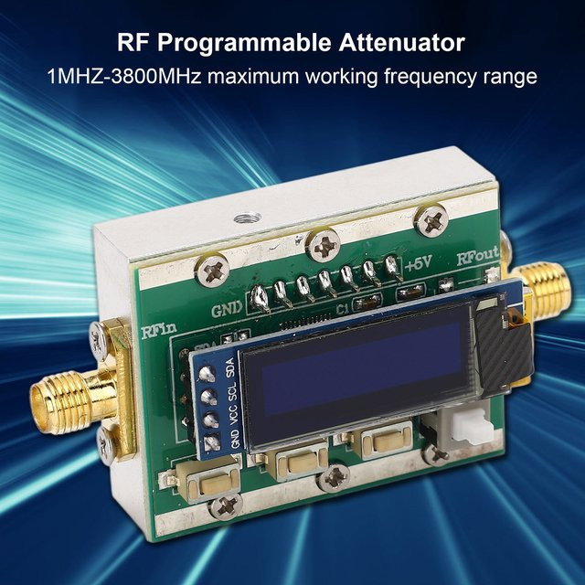HF-programmierbarer Digital-Dämpfer 1-3800MHz mit 0-31dB einstellbarer Dämpfung in 1dB Schritten, steuerbar mit 5V - Bild 1