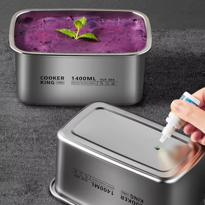 COOKER KING Edelstahl Lebensmittel-Aufbewahrungsbox, silber, auslaufsicher und tragbar - Bild 5