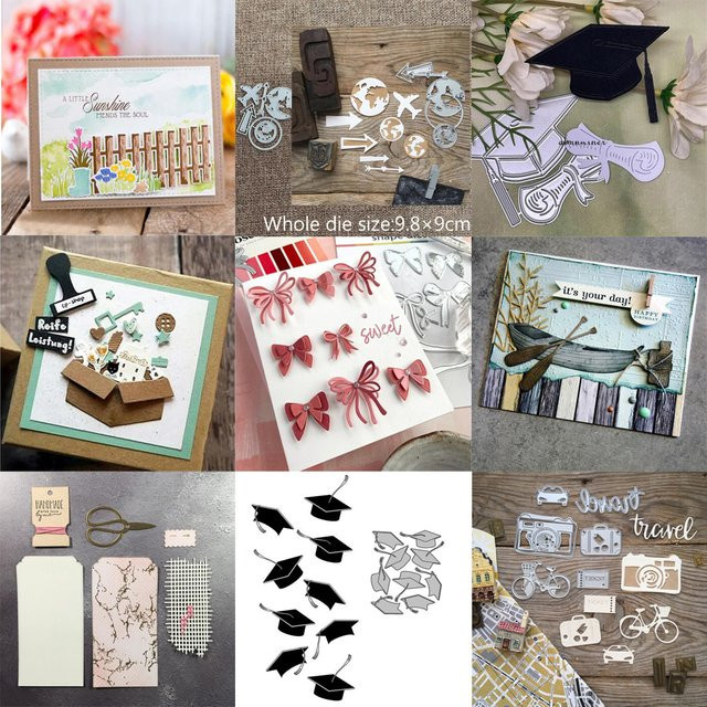 Metall Stanzform Hut und Bogen für Scrapbooking und Papierhandwerk in Silber - Bild 1