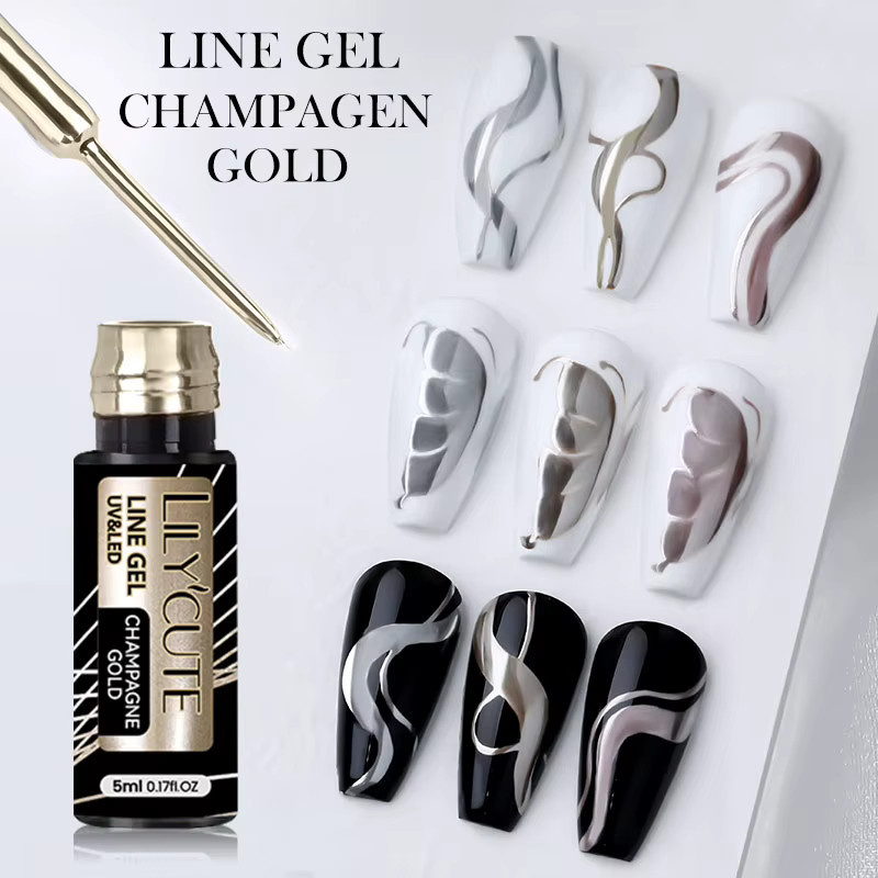 LILYCUTE Gel-Nagellack, Gold, Metallic, 5 ml - Bild 2
