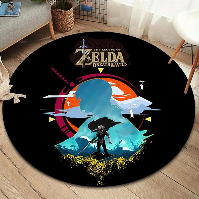 Runder Zelda Teppich von My City Home für Wohnzimmer, Schlafzimmer und Spielzimmer, rutschfest, Durchmesser: 150 cm - Bild 1
