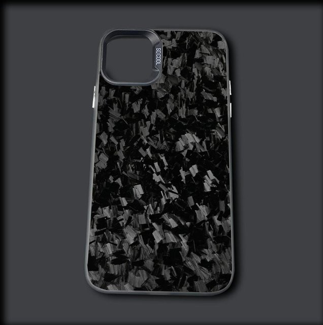 Stoßfeste Handyhülle mit Carbonfaser-Muster für Apple iPhone 11 bis 16 Pro Max, Grau Matt, Weiche Abdeckung - Bild 1