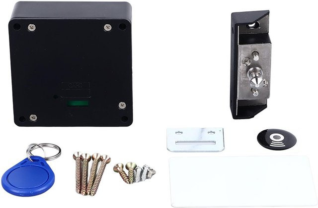 Meterk NFC-Schrankschloss in Schwarz für Schubladen, Schiebetüren und Schließfächer mit unsichtbarem Design - Bild 1