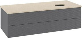 V&B Waschtischunterschrank Antao mit Frontstruktur in Anthrazit, B/T/H: 120 x 50 x 50 cm - Bild 1