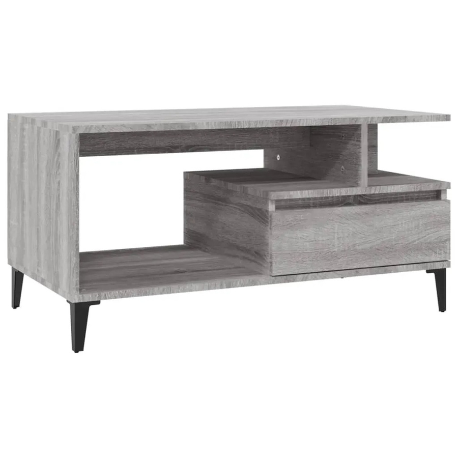 vidaXL Couchtisch Grau Sonoma aus Holzwerkstoff und Metall, B/T/H: 90 x 49 x 45 cm - Bild 2
