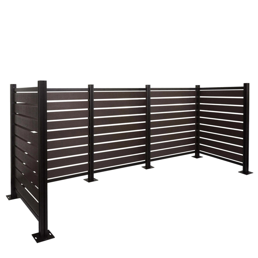 PROREGAL Mülltonnen-Zaun Mülltonnenverkleidung in Anthrazit Holzoptik, Erweiterbar, H: 130 cm, B: 300 cm, T: 110 cm - Bild 2