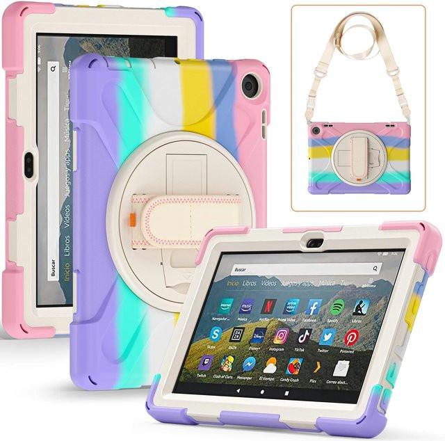 Stoßfeste Business Kinder Schutzhülle für Amazon Kindle Fire HD 8 und HD 8 Plus 12. Generation, Multicolor - Bild 1