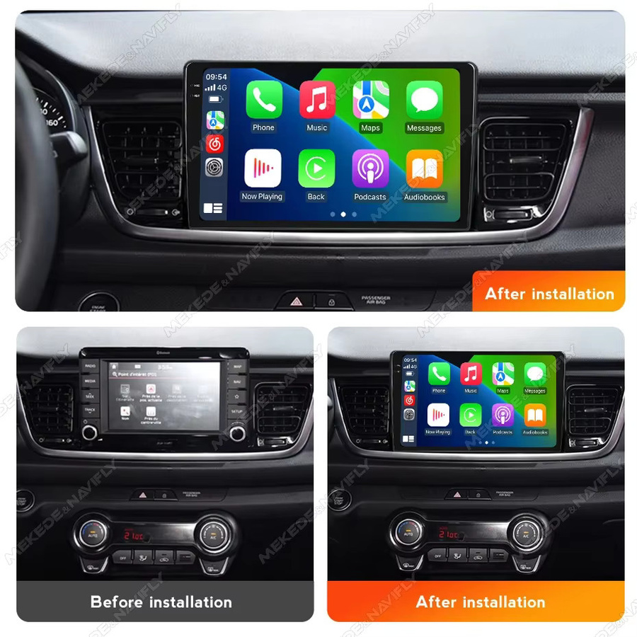 STRONGNAVI Autoradio mit Android Auto und Apple CarPlay für Kia Rio Stonic YB 2016-2022, Multimedia Videoplayer mit GPS und FM, Schwarz - Bild 2