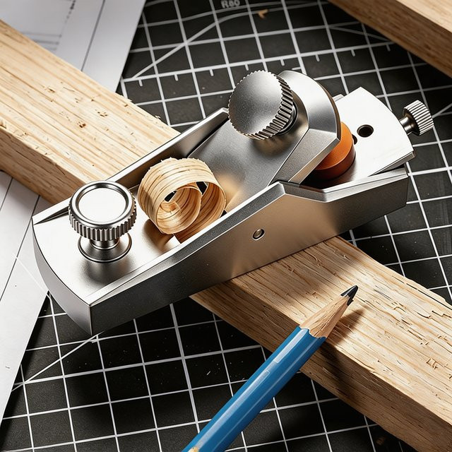 NIUXIANG Mini-Holzbearbeitungs-Handhobel aus Aluminiumlegierung in Silber im europäischen Stil für Tischler-DIY-Arbeiten - Bild 1