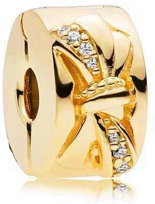 Charms Anhänger, Messing, Gold, Zirkonia, Damen - Bild 1