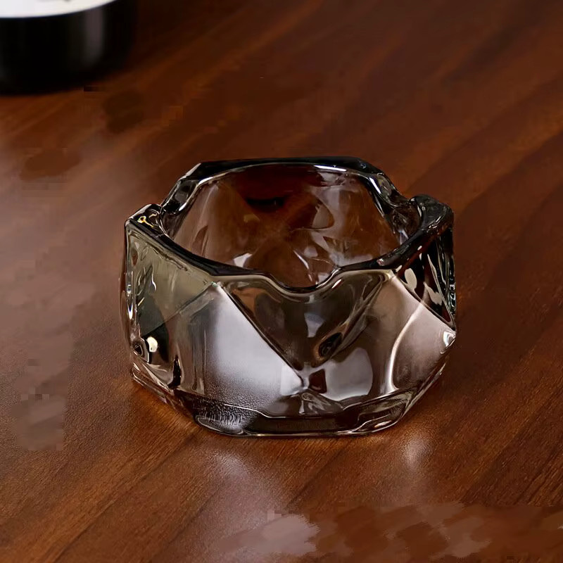 Creative Home High-End Aschenbecher aus Glas in Transparent, tragbarer Zigarren-Aschenbecher gegen Flugasche - Bild 2