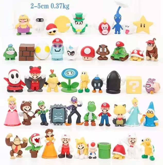 Bandai Super Mario Actionfiguren, 48-teiliges Set, Kunststoff - Bild 1