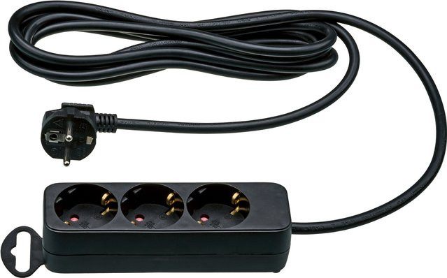 TRONIC Steckdosenleiste 3-fach in Schwarz mit 3 m Kabel - Bild 1