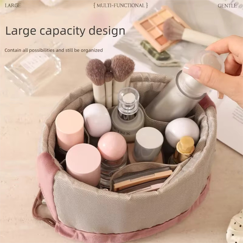 CELIROSR Kosmetiktasche aus Samt, Reise-Make-up-Tasche Organizer - Bild 2